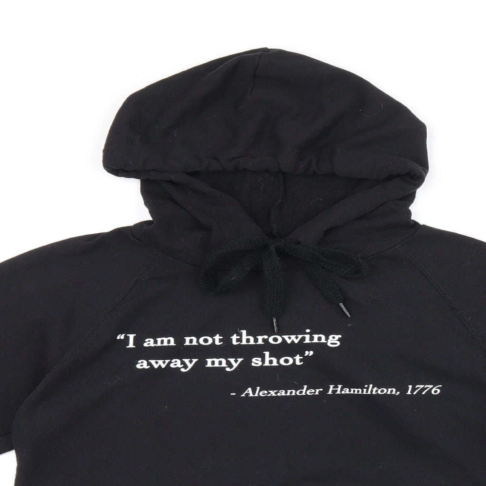 ABSOLUTE CULT Womens Black Cotton Pullover Hoodie Size S Pullover - Hamilton quote