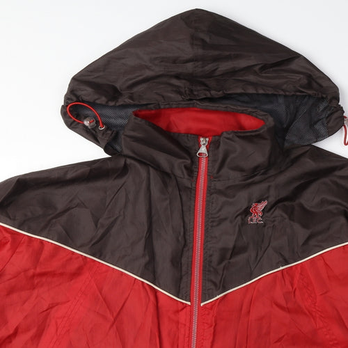 Liverpool FC Mens Red Rain Coat Coat Size L Zip - Logo