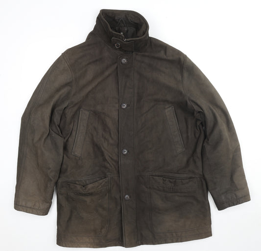 Peter Fitch Mens Grey Jacket Coat Size L Zip - Suede Type