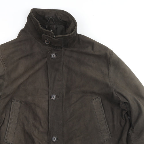 Peter Fitch Mens Grey Jacket Coat Size L Zip - Suede Type