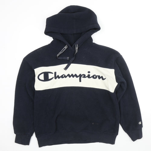 Champion Womens Blue Polyester Pullover Hoodie Size S Pullover - Logo
