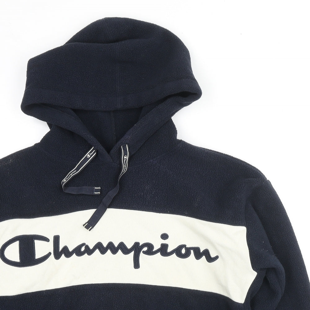 Champion Womens Blue Polyester Pullover Hoodie Size S Pullover - Logo