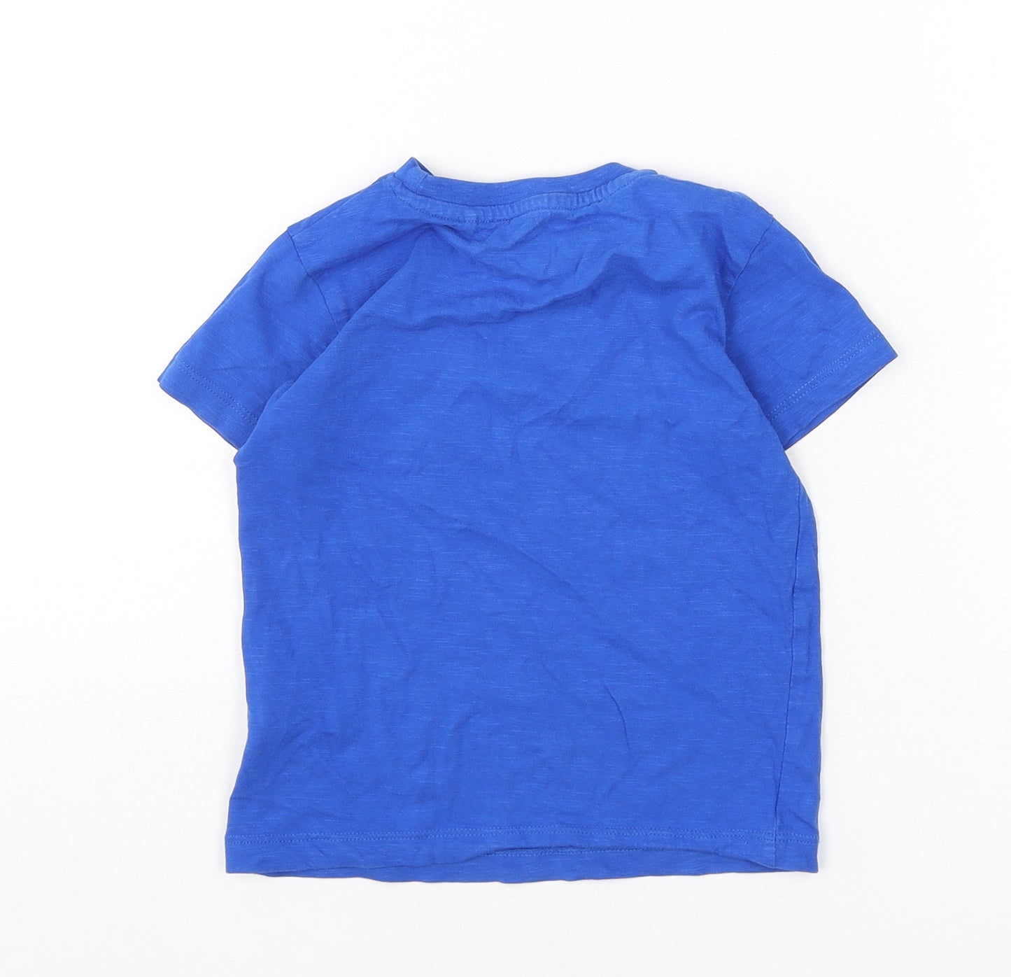 NEXT Boys Blue 100% Cotton Basic T-Shirt Size 2-3 Years Round Neck Pullover