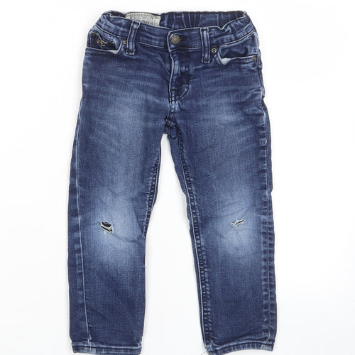 Polo Ralph Lauren Boys Blue Cotton Straight Jeans Size 3 Years Regular Zip - Pockets, Belt Loops