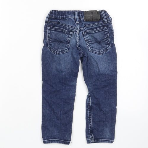 Polo Ralph Lauren Boys Blue Cotton Straight Jeans Size 3 Years Regular Zip - Pockets, Belt Loops