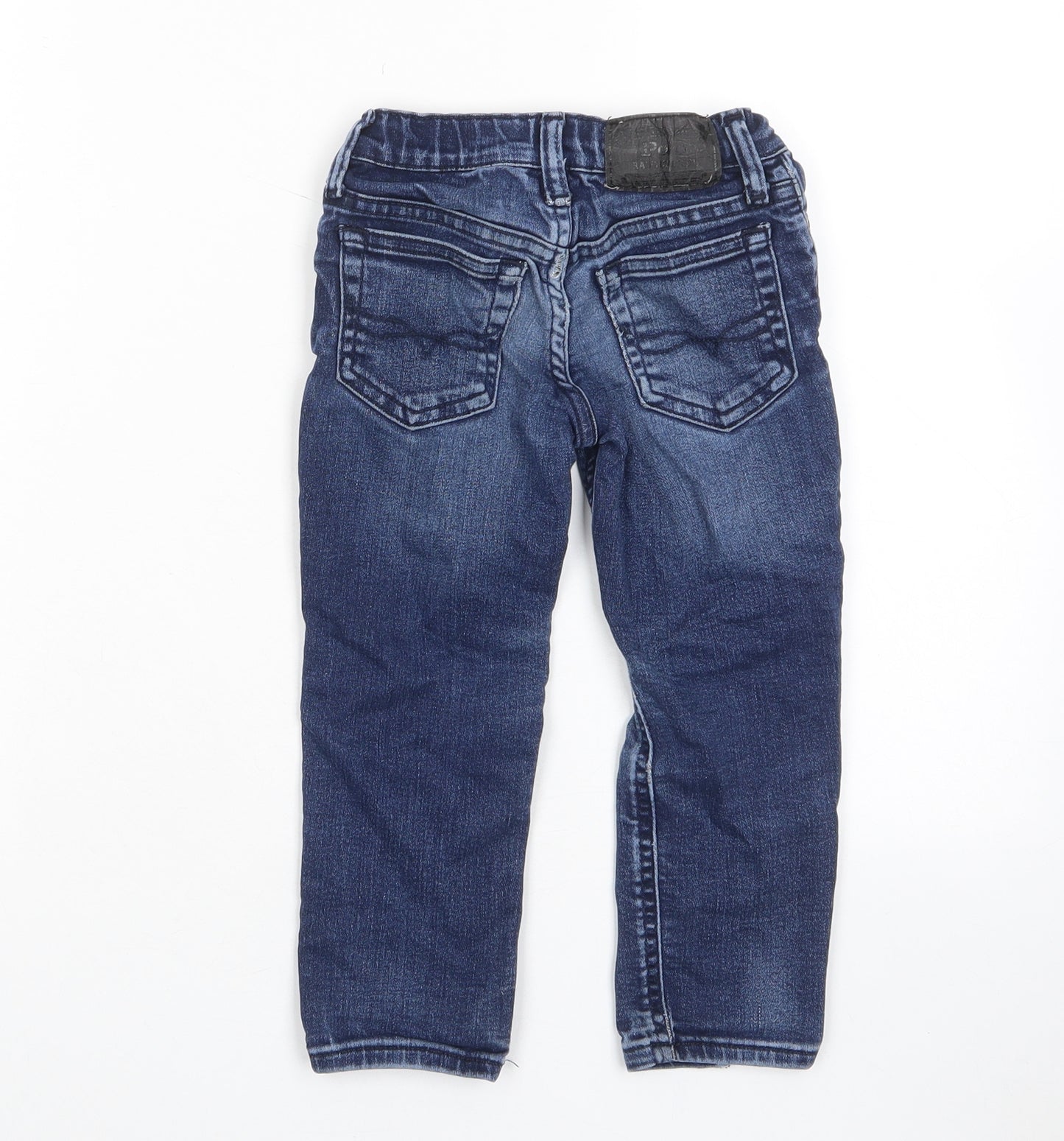 Polo Ralph Lauren Boys Blue Cotton Straight Jeans Size 3 Years Regular Zip - Pockets, Belt Loops