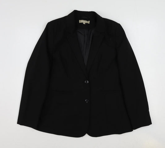 Anthology Womens Black Polyester Jacket Blazer Size 14