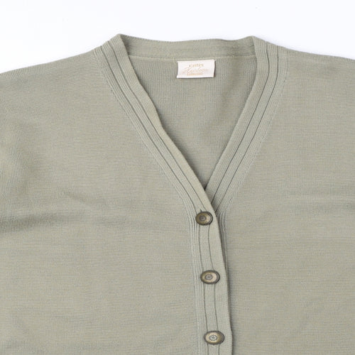 Eastex Womens Green V-Neck Acrylic Cardigan Jumper Size L - Pocket detail