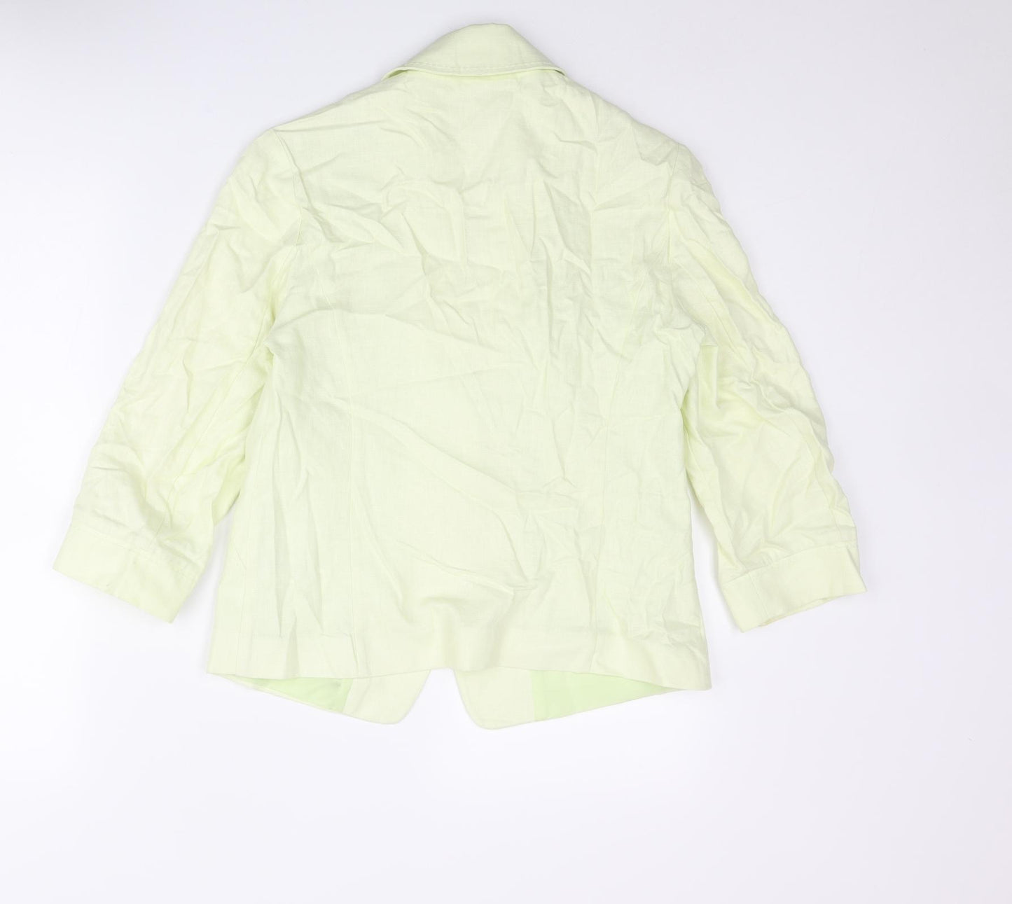 Classic Womens Green Linen Jacket Blazer Size 8