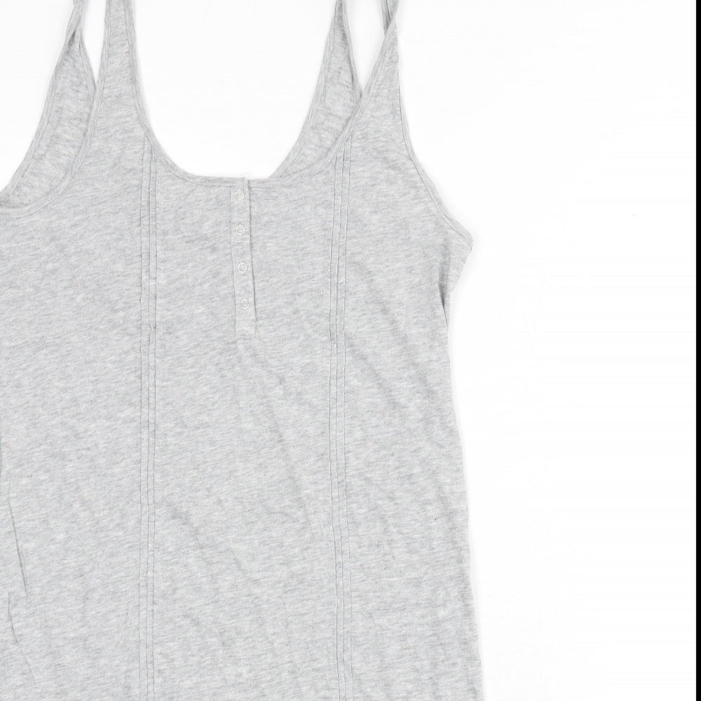 Gap Womens Grey Solid 100% Cotton Cami Dress Size M