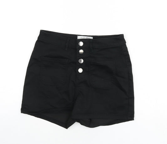 New Look Girls Black Cotton Hot Pants Shorts Size 14 Years Regular Drawstring