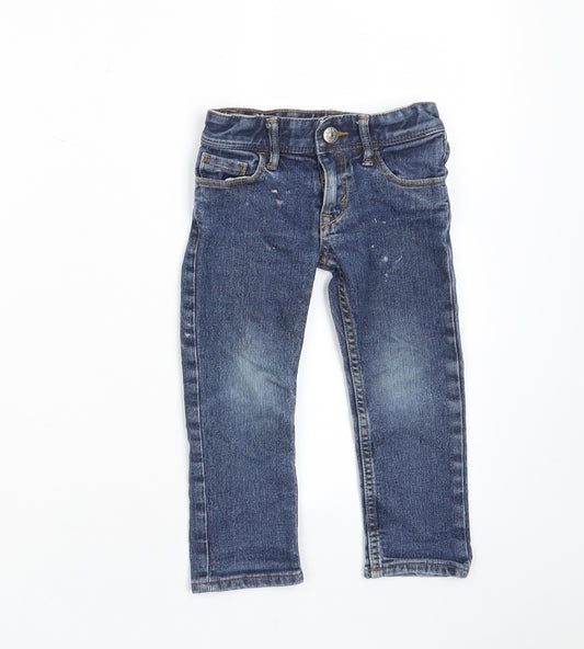 H&M Boys Blue Coir Skinny Jeans Size 2 Years Regular Zip - Pockets, Belt Loops