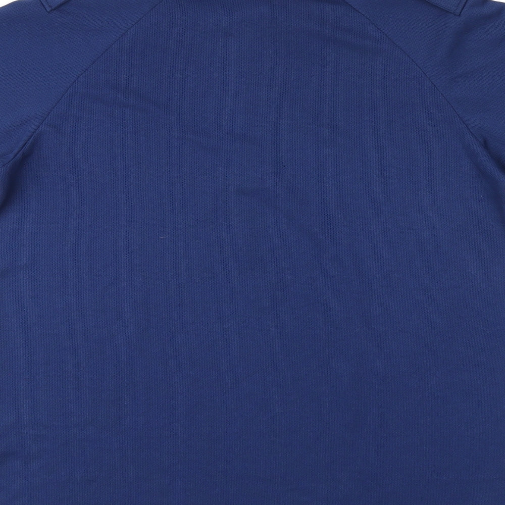 Double TWO Mens Blue Polyester T-Shirt Size M High Neck