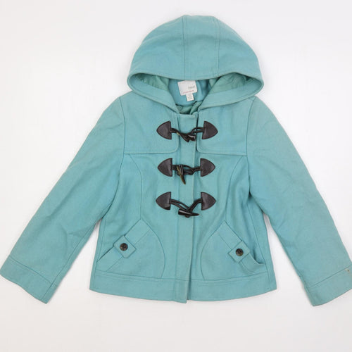 NEXT Girls Blue Duffle Coat Coat Size 9-10 Years Zip