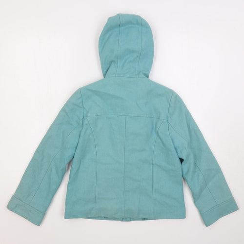 NEXT Girls Blue Duffle Coat Coat Size 9-10 Years Zip