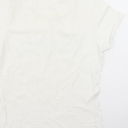 Gilden Womens White 100% Cotton Basic T-Shirt Size S Round Neck - Honeymoon Vibes