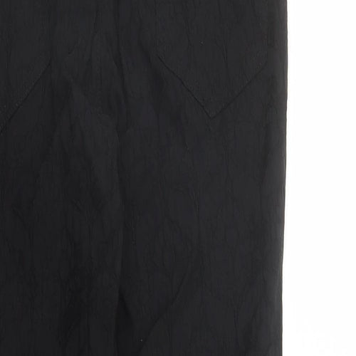 Just Elegance Womens Black Geometric Viscose Trousers Size 14 L30 in Regular - Elasticated Waist