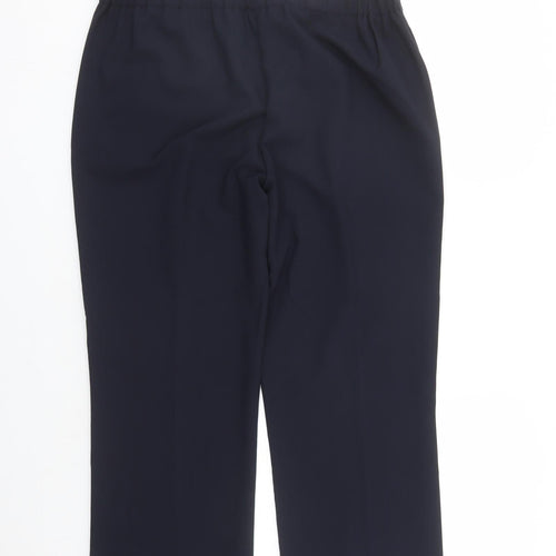 Bonmarché Womens Blue Polyester Trousers Size 14 L24 in Regular - Elasticated Waist