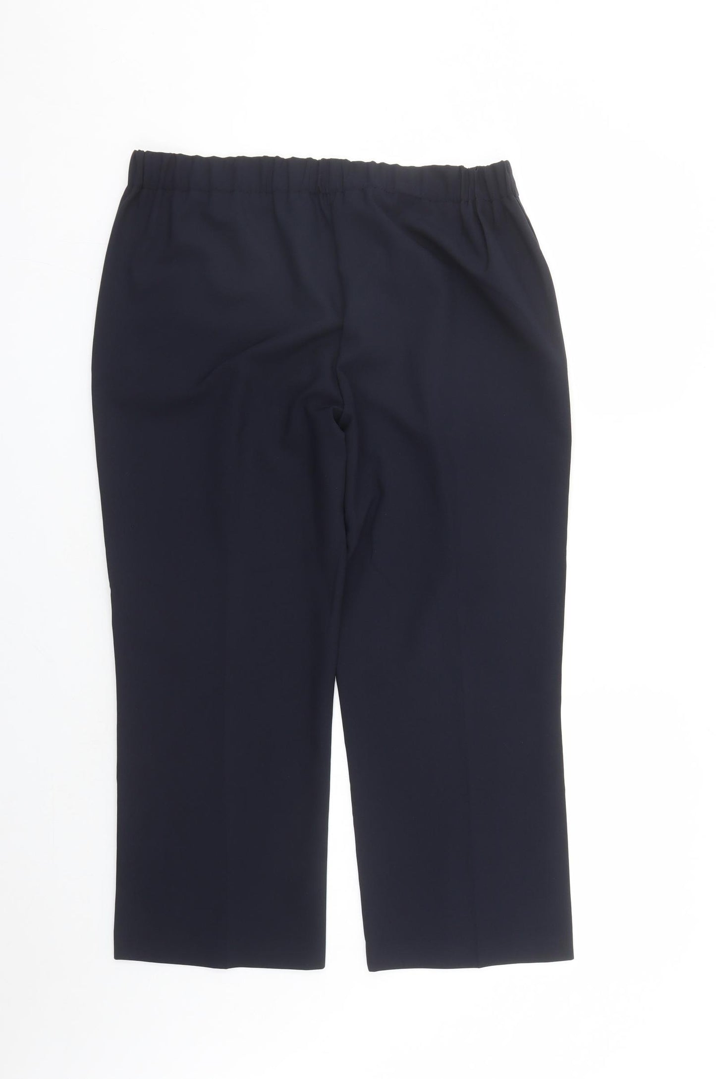 Bonmarché Womens Blue Polyester Trousers Size 14 L24 in Regular - Elasticated Waist