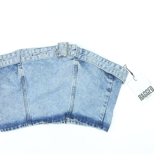 Ragged Jeans Womens Blue Cotton Cropped Tank Size L Off the Shoulder