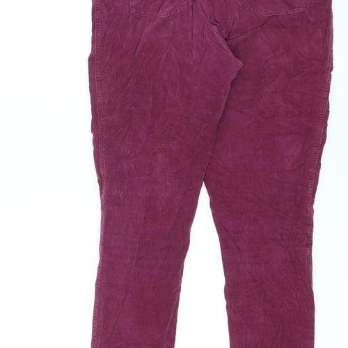 White Stuff Womens Purple Cotton Trousers Size 14 L28 in Regular