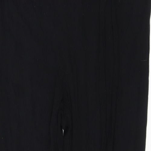 Wallis Womens Black Viscose Trousers Size 14 L27 in Regular
