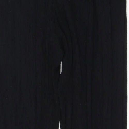 Wallis Womens Black Viscose Trousers Size 14 L27 in Regular