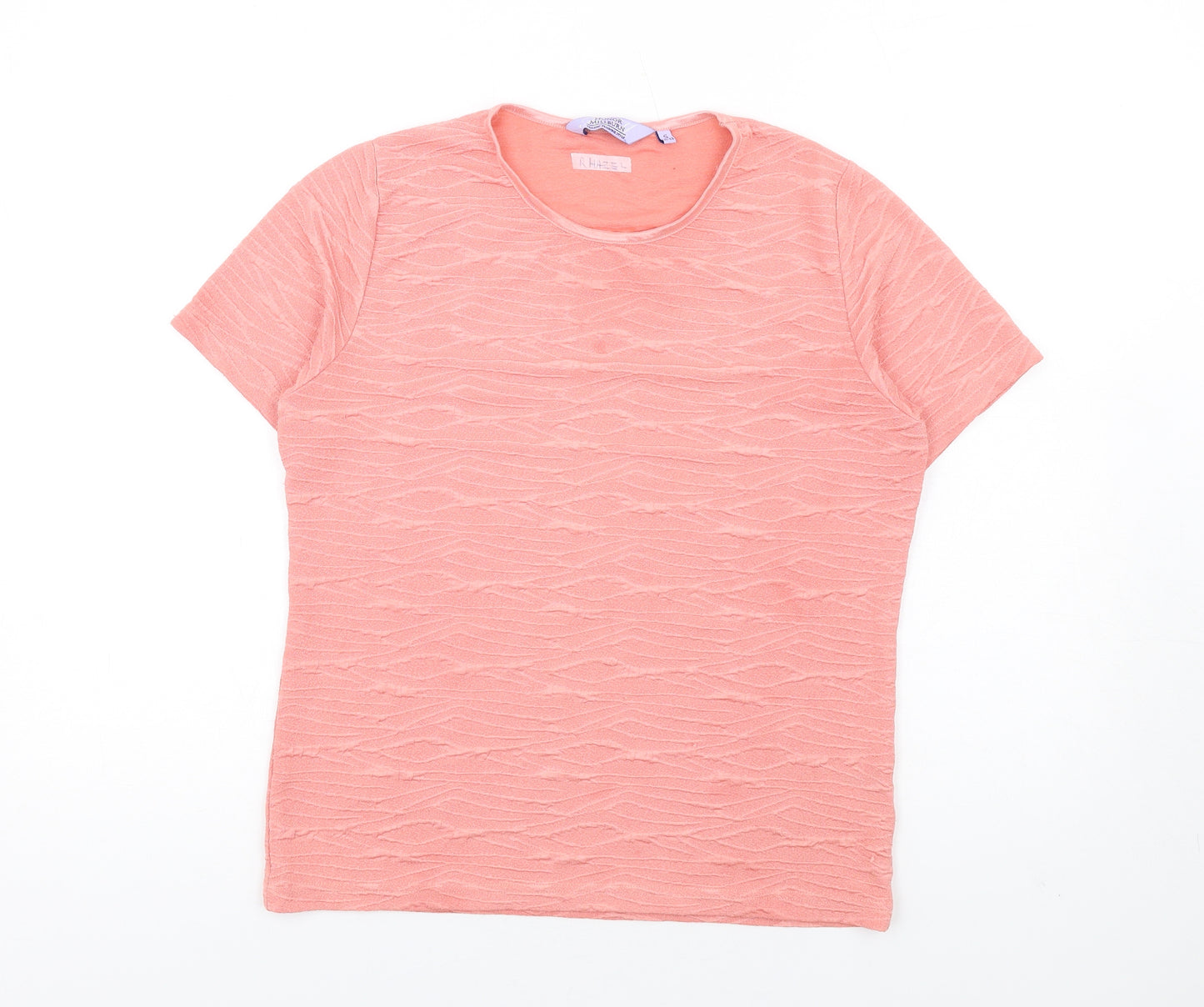 EWM Womens Pink Polyester Basic T-Shirt Size S Round Neck