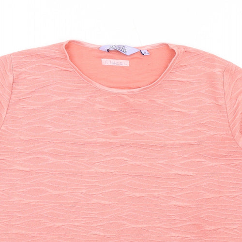 EWM Womens Pink Polyester Basic T-Shirt Size S Round Neck
