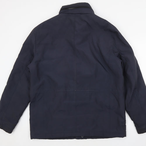 Marks and Spencer Mens Blue Rain Coat Coat Size L Zip