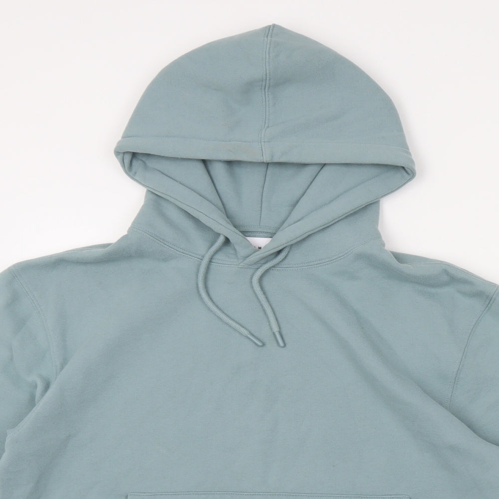 Topman Mens Blue Cotton Pullover Hoodie Size S