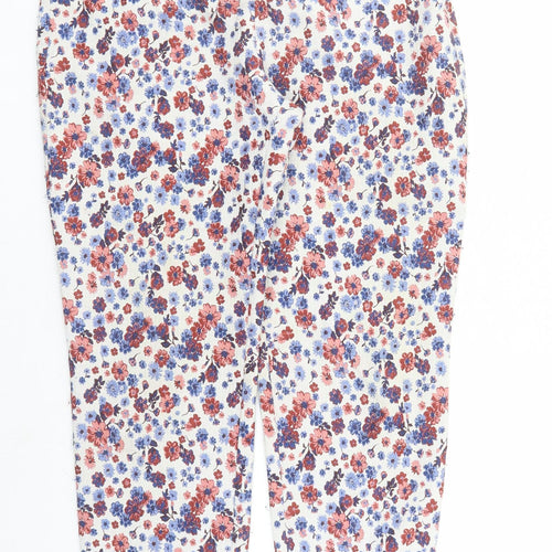 phase Womens Multicoloured Floral Polyester Carrot Trousers Size 14 L27 in Regular Zip