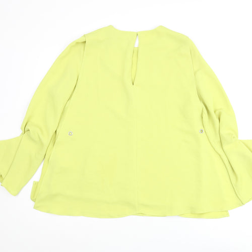 Autograph Womens Green Polyester Basic Blouse Size 10 Round Neck - Layered