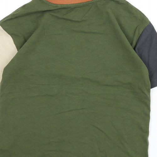 NEXT Boys Green Cotton Basic T-Shirt Size 7 Years Round Neck Pullover