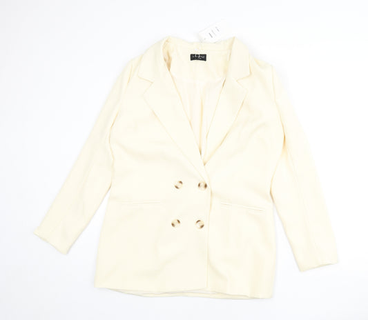 In the Style Womens Ivory Polyester Jacket Blazer Size 12