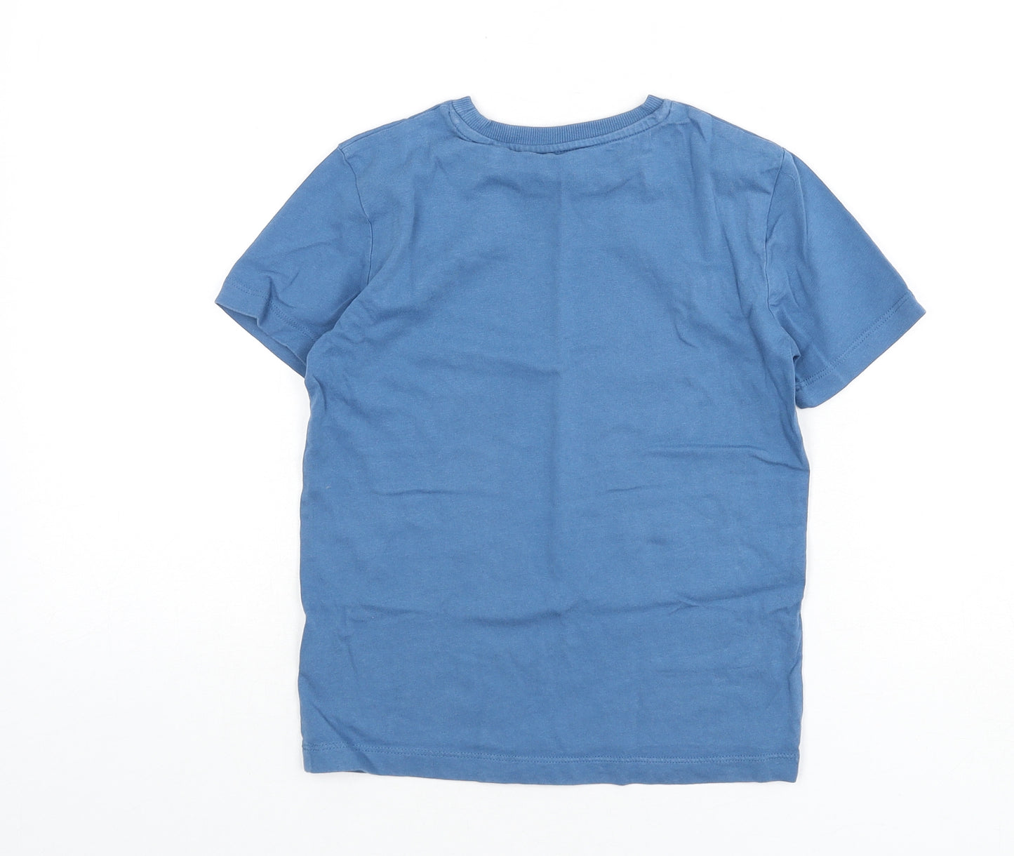 NEXT Boys Blue 100% Cotton Basic T-Shirt Size 6 Years Round Neck Pullover - Melting, Football