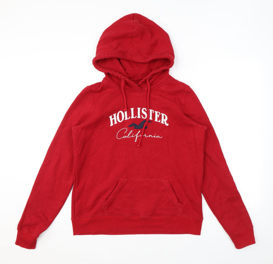 Hollister Mens Red Cotton Pullover Sweatshirt Size S - Logo