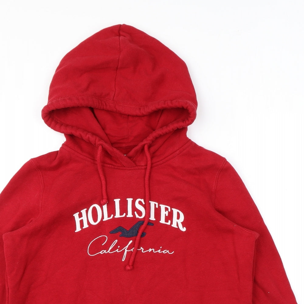 Hollister Mens Red Cotton Pullover Sweatshirt Size S - Logo