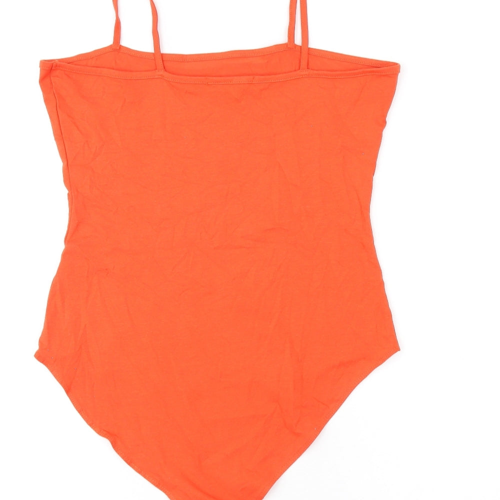 Select Womens Red Cotton Bodysuit One-Piece Size 12 Snap