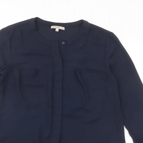 Marks and Spencer Womens Blue Polyester Basic Blouse Size 10 Round Neck