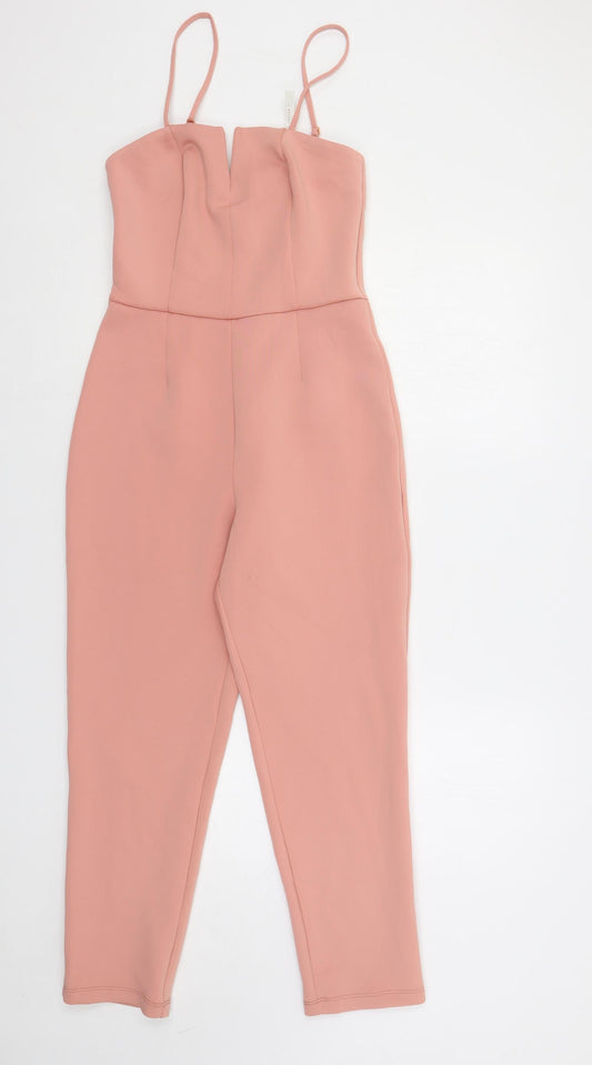 ASOS Womens Pink Polyester Jumpsuit One-Piece Size 8 L26 in Zip