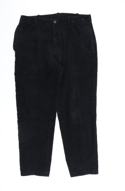 Uniqlo Mens Blue Cotton Trousers Size 30 in L27 in Regular Zip