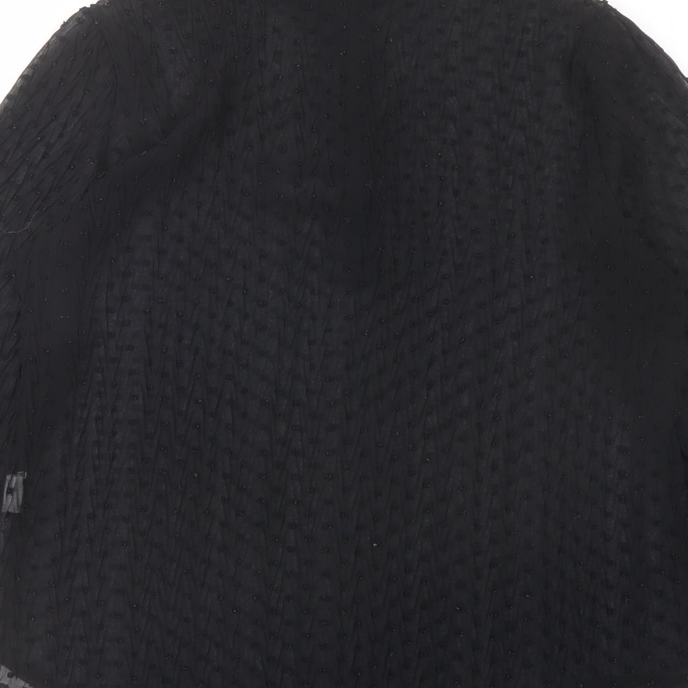 Laura Bianchi Womens Black Polyester Basic Blouse Size M V-Neck