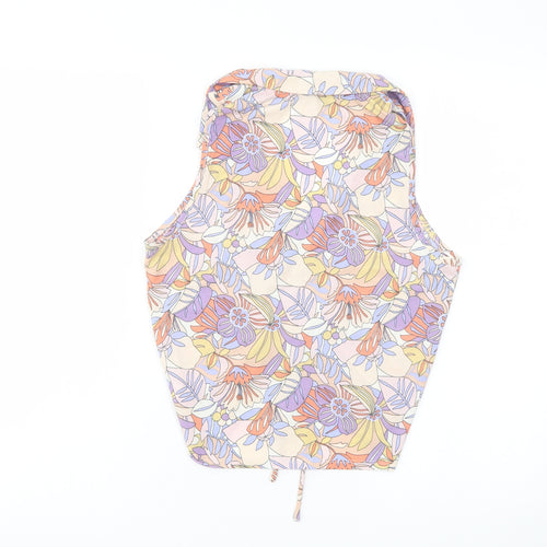 Sweet Rain Womens Multicoloured Floral Polyester Basic Blouse Size M V-Neck