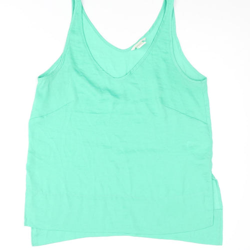 H&M Womens Green Polyester Camisole Blouse Size 10 Scoop Neck