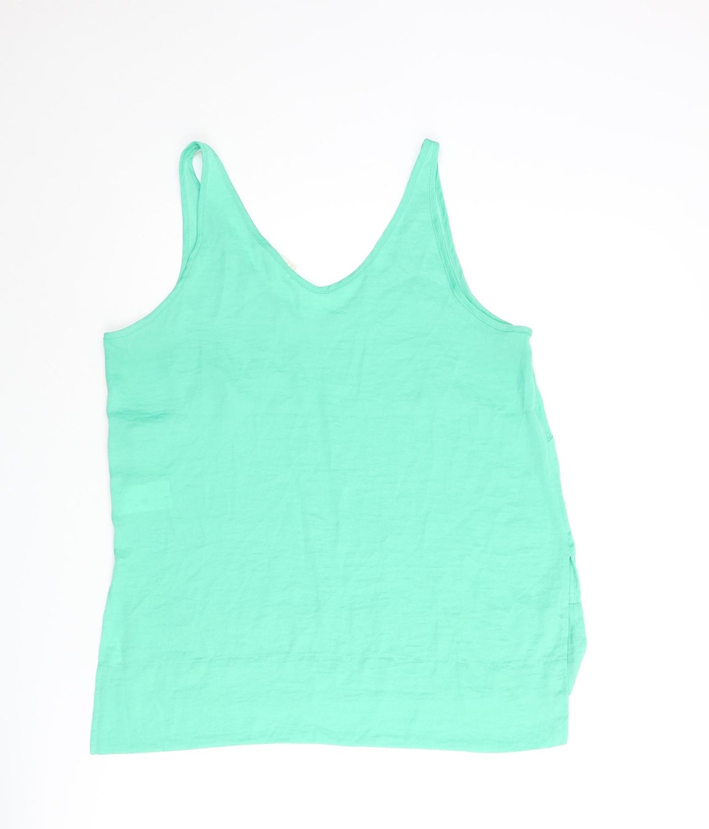 H&M Womens Green Polyester Camisole Blouse Size 10 Scoop Neck