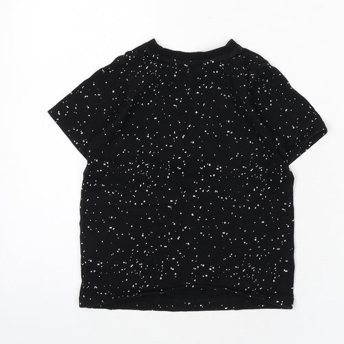 Batman Boys Black 100% Cotton Basic T-Shirt Size 4-5 Years Round Neck Pullover - Speckled Effect