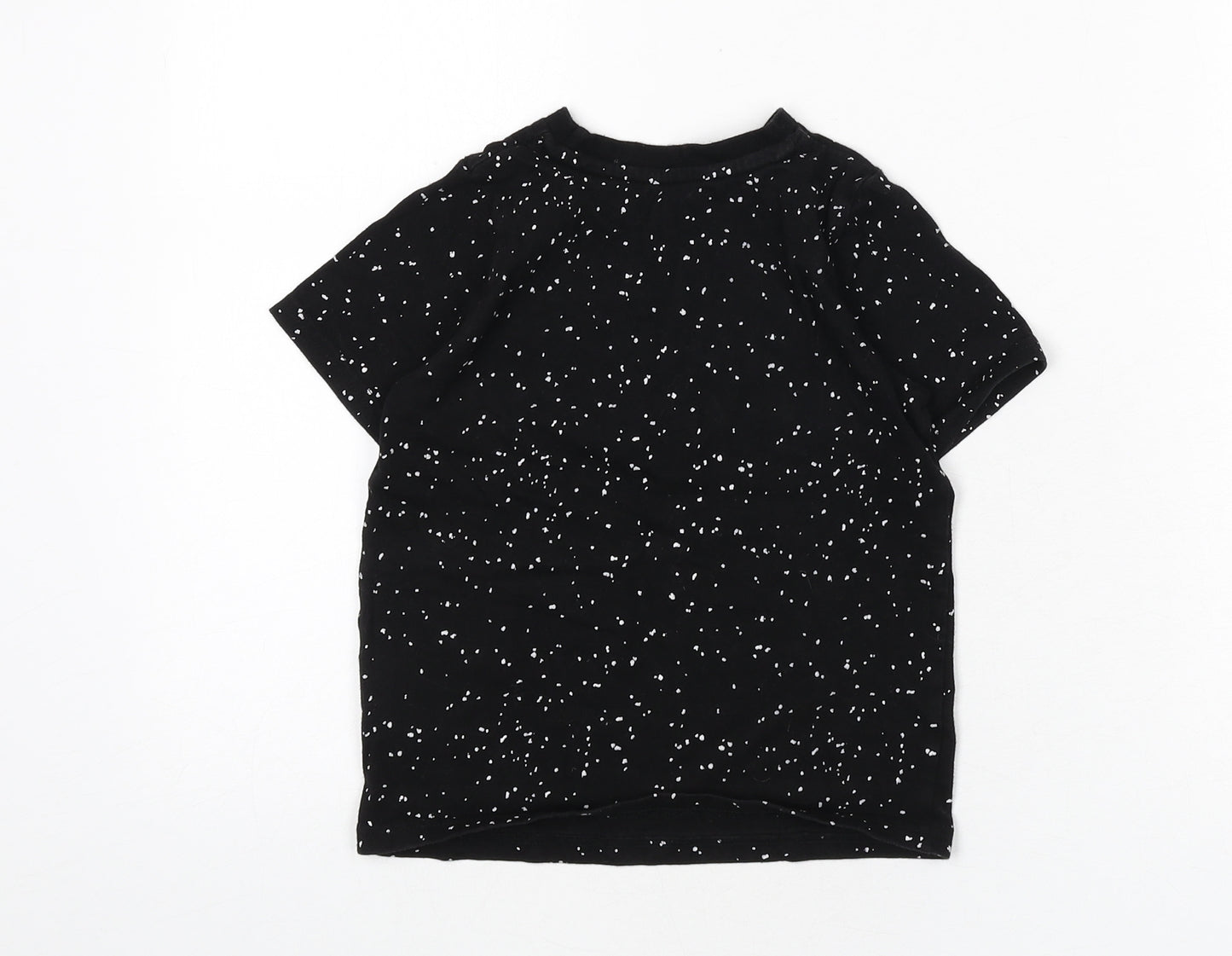 Batman Boys Black 100% Cotton Basic T-Shirt Size 4-5 Years Round Neck Pullover - Speckled Effect