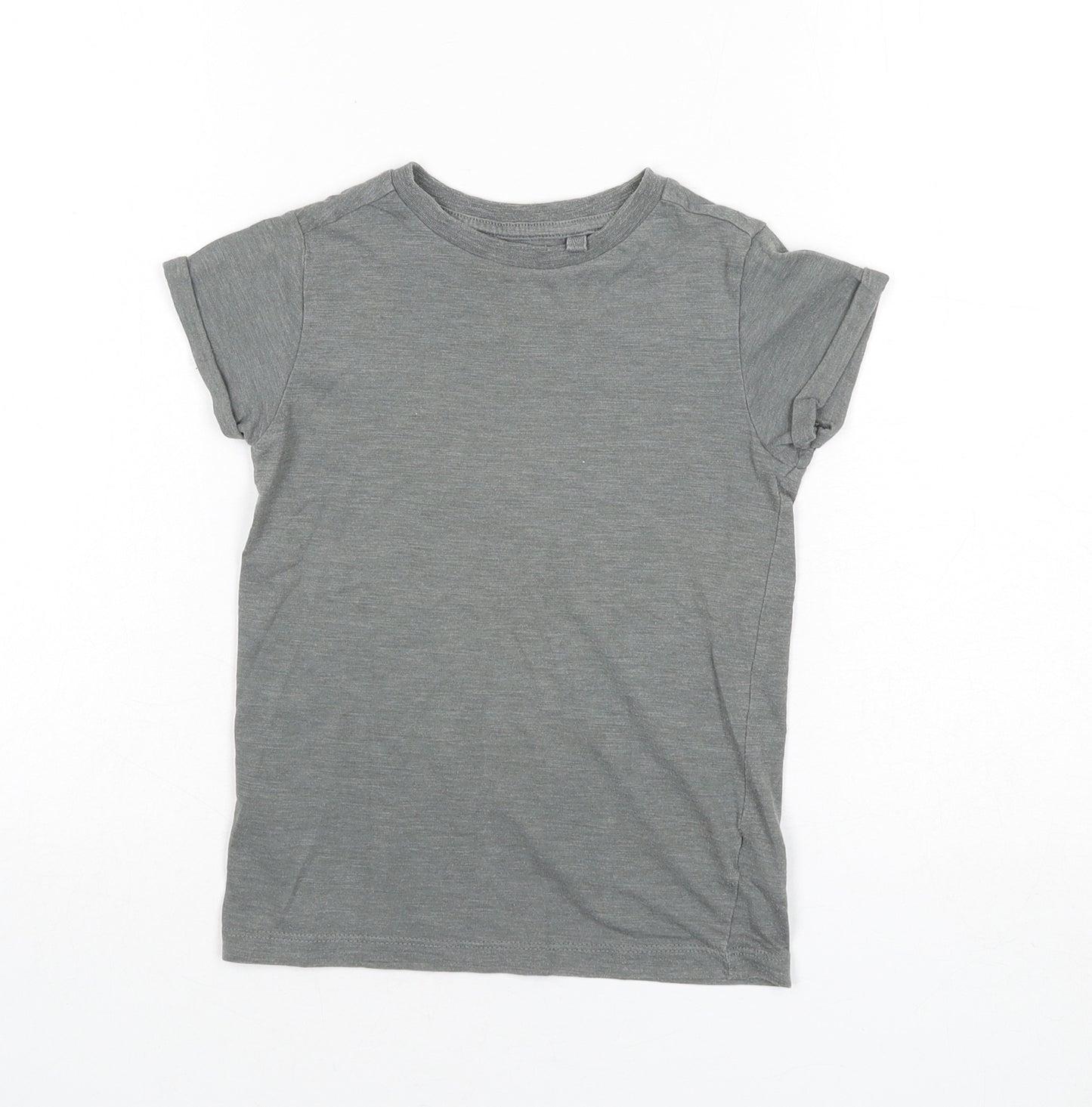 NEXT Boys Grey Cotton Basic T-Shirt Size 5 Years Round Neck Pullover