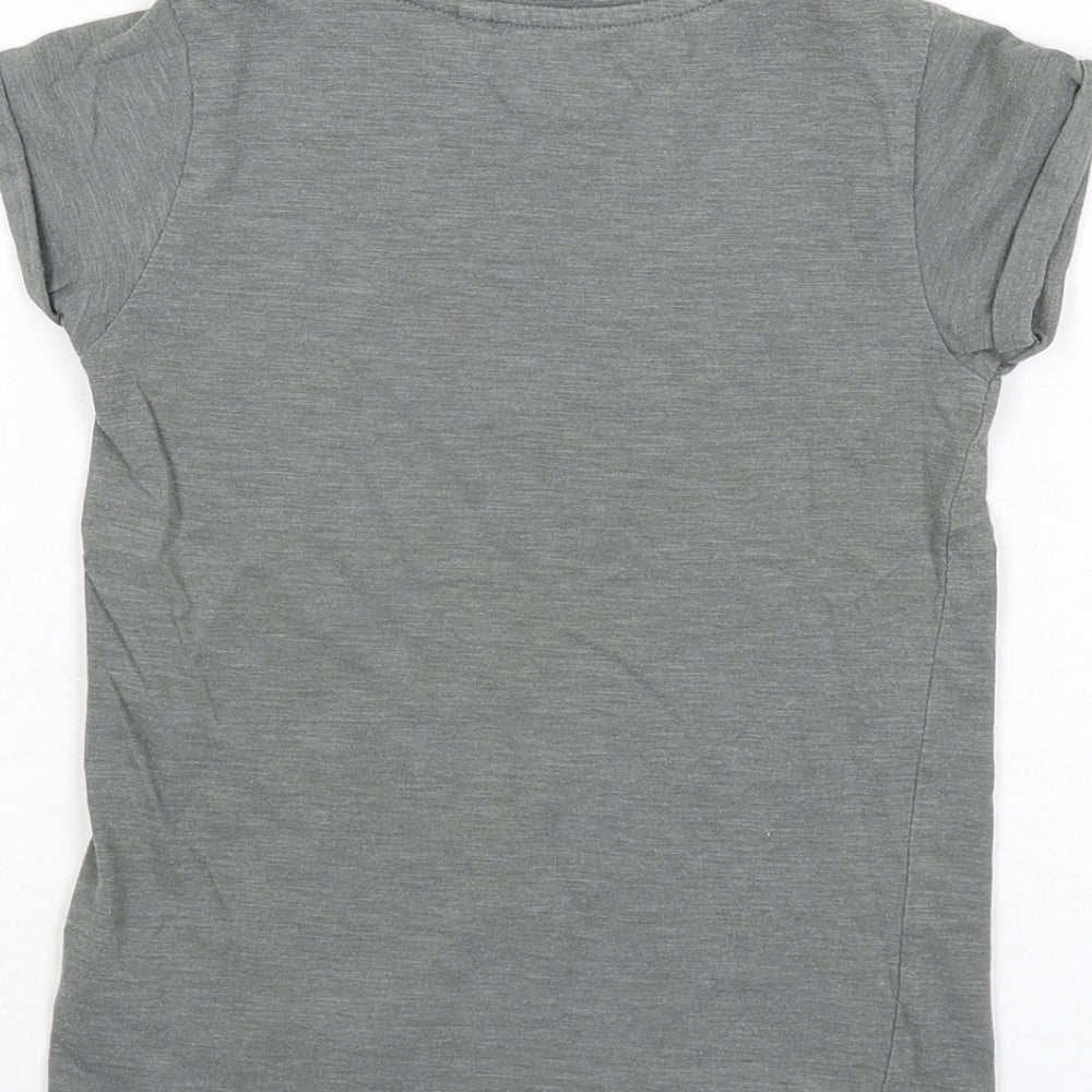 NEXT Boys Grey Cotton Basic T-Shirt Size 5 Years Round Neck Pullover